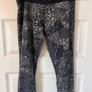 RARE ZUMBA Black and Gray Animal Print Leggings